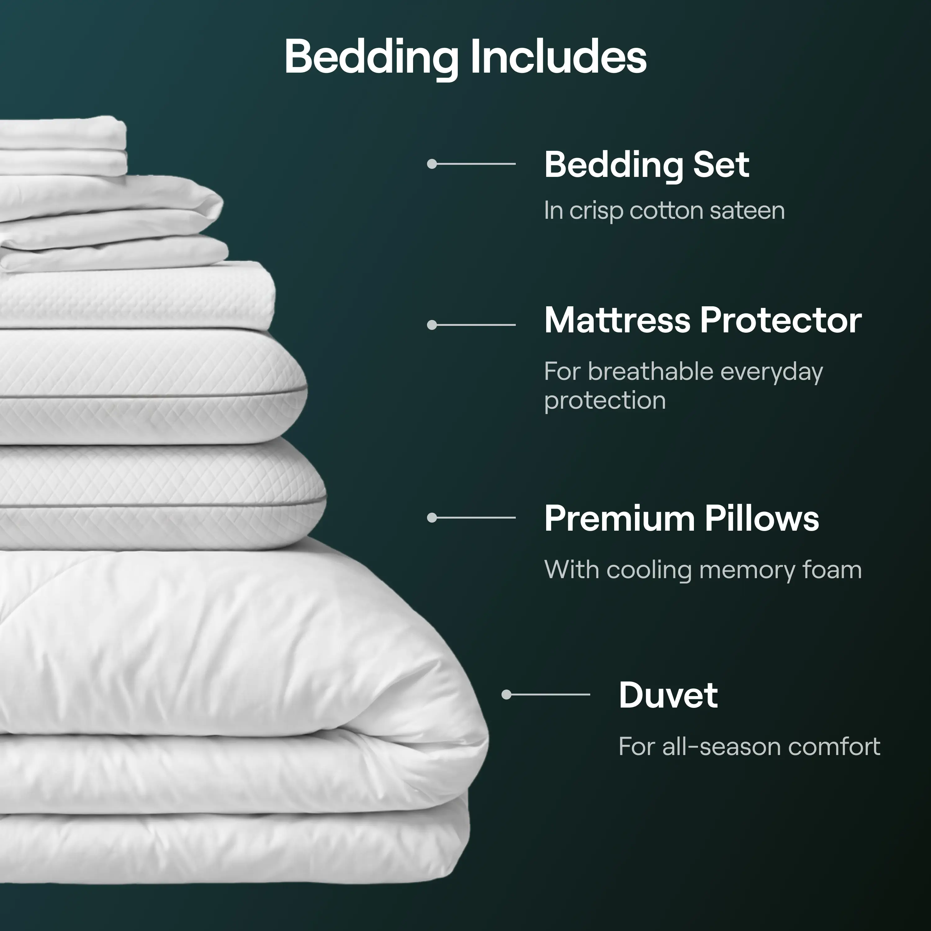 Nectar Premier Hybrid Bedroom Bundle - Double - Image 4